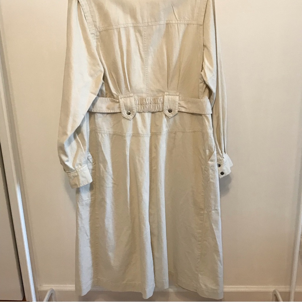 H&M long denim jacket in cream - Picture 2 of 6